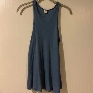 Sun & Shadow Soft Blue Ribbed Relaxed Fit Tank Top